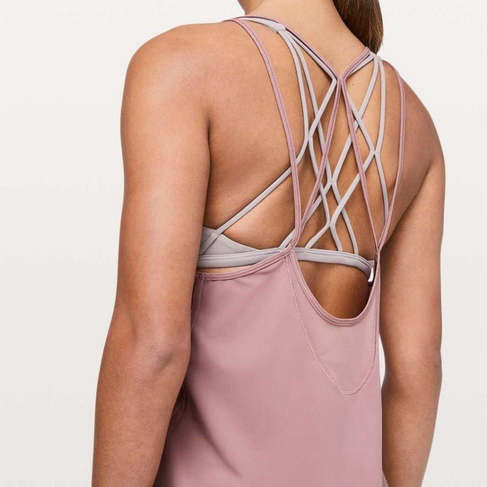 Lululemon Get Low Tank Mauve Open Strappy Back and Mesh Sz 6" - Picture 14 of 14